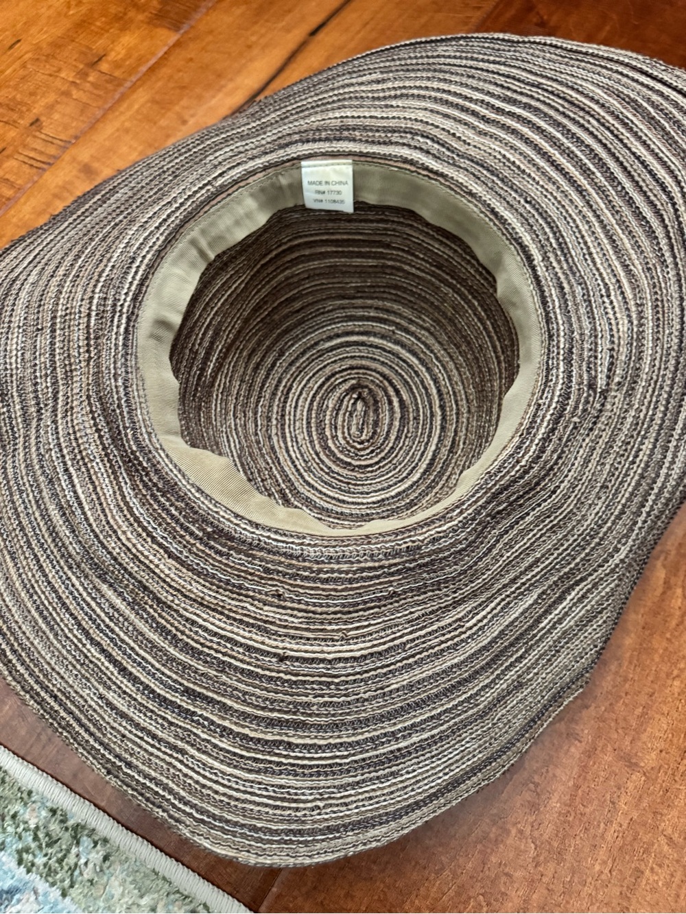 Ina Striped Wide-Brim Sun Hat in Gray and Tan - Picture 4 of 4